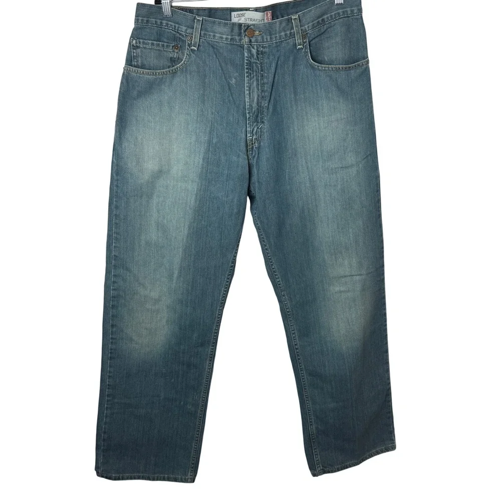 Levi's 569 Loose Straight Jeans Mens 36 Blue Medium Wash Denim Relaxed Fit‎